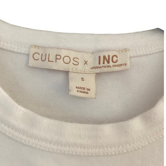 Culpos X INC Padded Shoulder Tank White Size Small - Picture 3 of 7